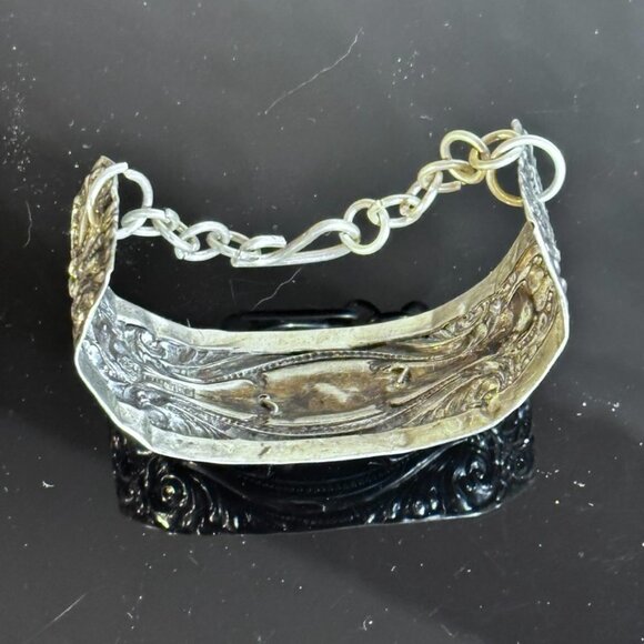 Antique Sterling Silver Cuff Bracelet Sleeping Beauty Turquoise 925 Victorian - Picture 6 of 10